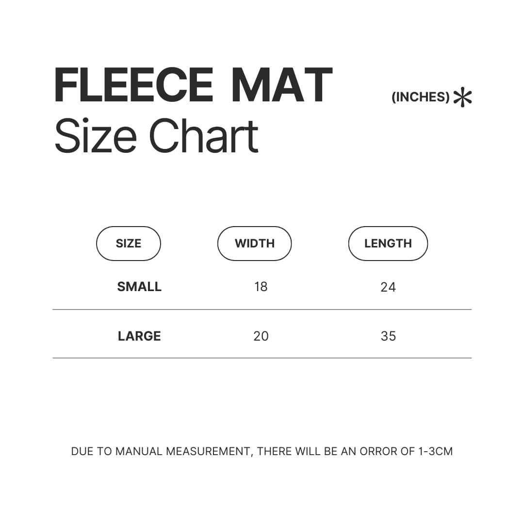 Fleece Mat Size Chart - BLACKPINK UK Shop