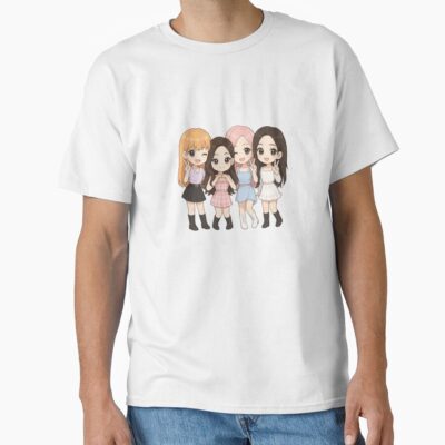Alternative view of Kpop Girl Group Blackpink Lisa Jennie Rose And Jisoo Chibi Anime Art Sugarcase T-shirt