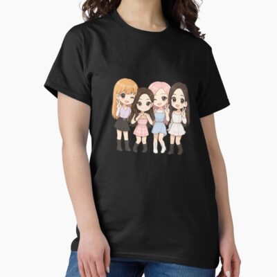 Alternative view of Kpop Girl Group Blackpink Lisa Jennie RoseAnd Jisoo Chibi Anime Art Sugarcase T-shirt