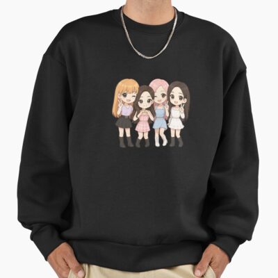 Alternative view of Kpop Girl Group Blackpink Lisa Jennie Rose And Jisoo Chibi Anime Art Sweatshirt