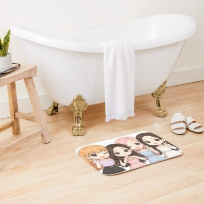 Alternative view of Lisa Jennie Rose And Jisoo Chibi Anime Art Sugarcase Bath Mat