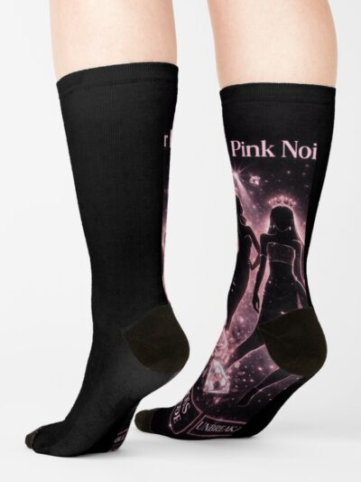 Alternative view of Pink Noir Energy Feminine Power Aesthetic Luxury Art Socks